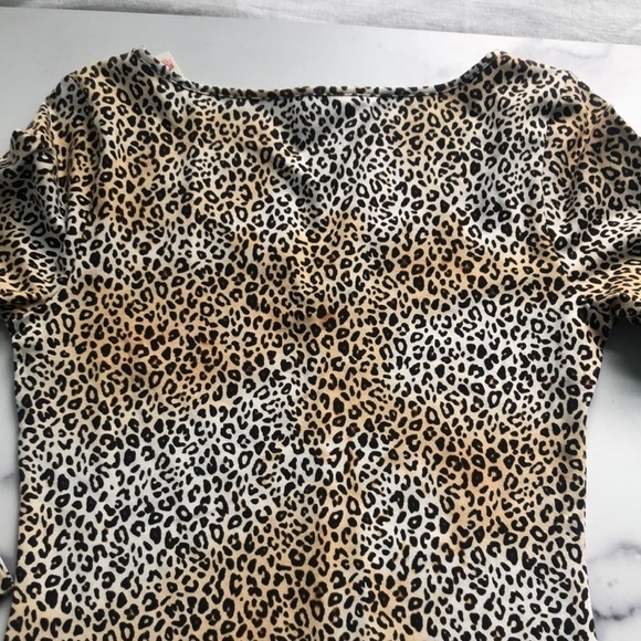VS PINK NWT Leopard Animal Print Long Sleeve Bodysuit Size S - Picture 11 of 12